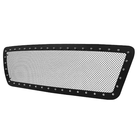 Spec-D Tuning 04-08 Ford F150 Grille Insert - Rivet Style - Steel/Black HBG-F15004BKSS-YH